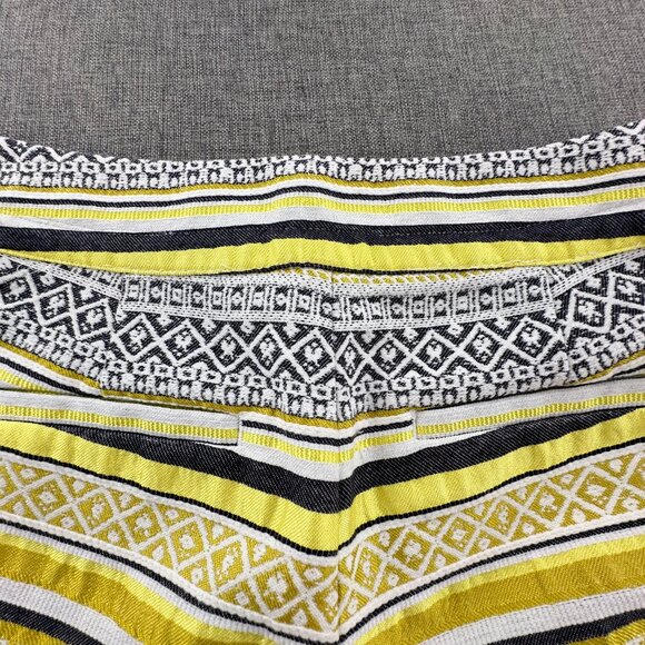 Ann Taylor LOFT Knit Rivera Shorts Sz 0 Yellow White Grayish Black Striped Boho - Picture 12 of 13
